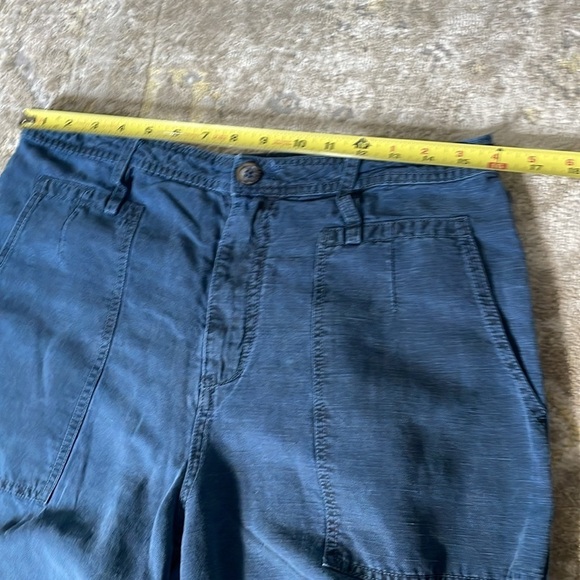 Anthropologie Audra Linen Blend Cropped Utility Pants in Blue Size 30 - Picture 5 of 8